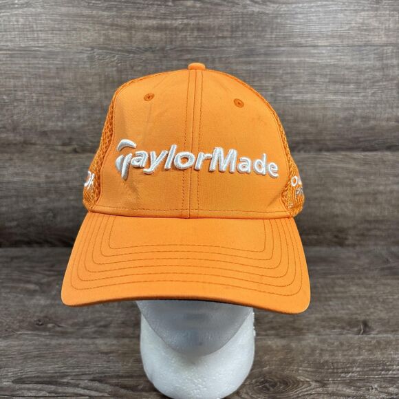 TaylorMade Hat Cap Fitted Mens L/XL Orange Golf Tour Preferred SLDR Mesh Flex - Picture 1 of 7